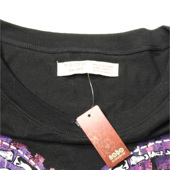 NWT Butterfly Graphic LS Layered Look Shirt Black Purple Size XXL Goth Y2K Jrs - Picture 6 of 10
